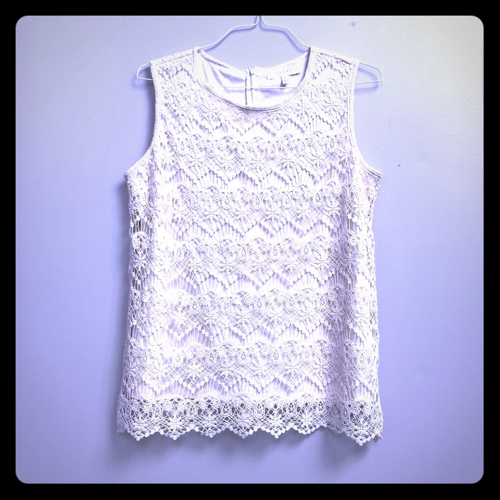 Cream sleeveless shirt by Adiva